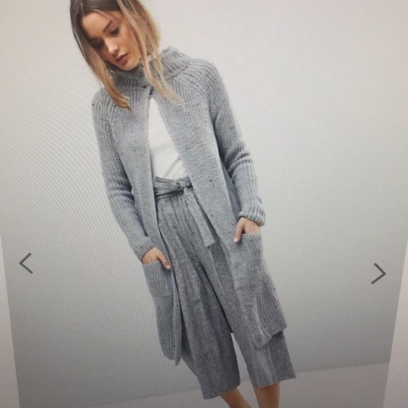 asos long grey cardigan